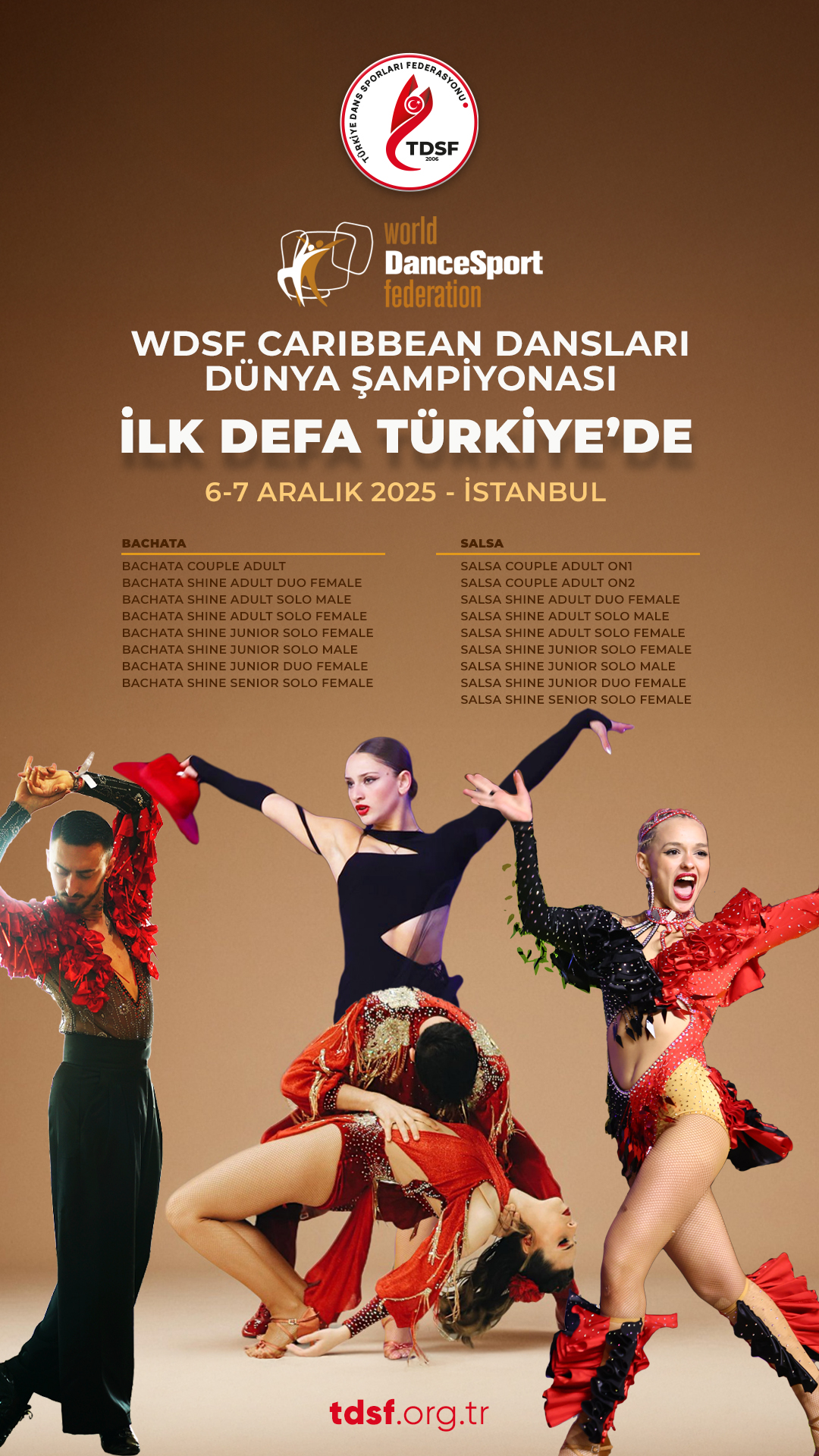 WDSF CARİBBEAN DANSLARI DÜNYA ŞAMPİYONASI İLK KEZ TÜRKİYE'DE!