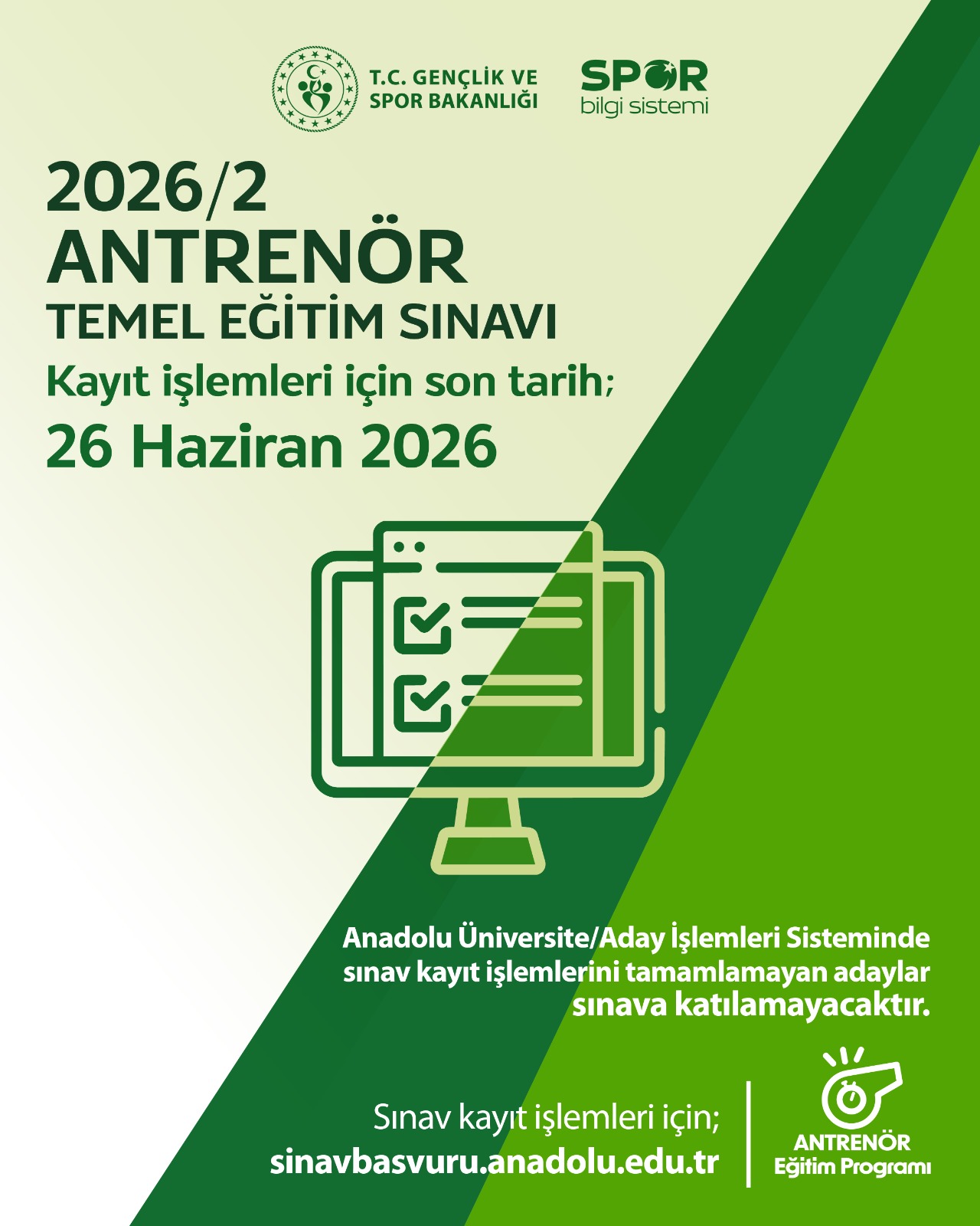 2026/2 ANTRENÖR TEMEL EĞİTİM SINAVI
