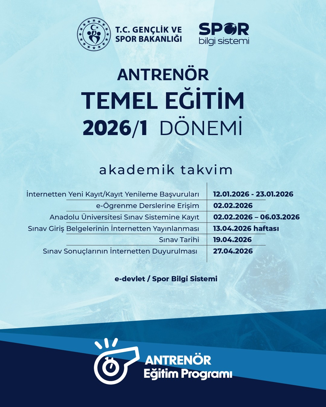 ANTRENÖR TEMEL EĞİTİM 2026/1 DÖNEMİ